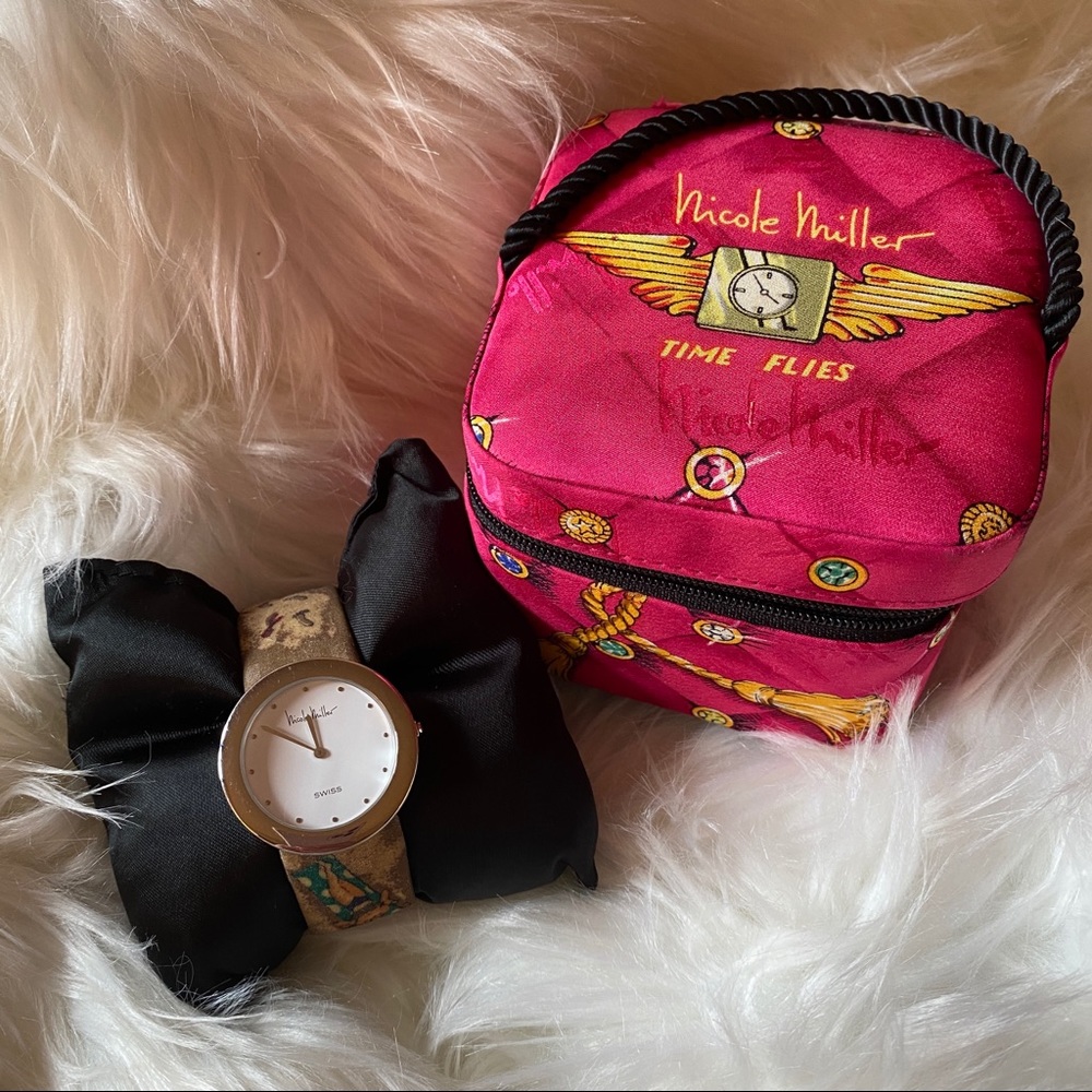 Nicole Miller “summer” watch and satin box